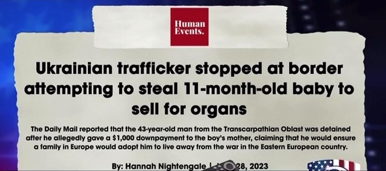 Ukrainian Trafficker stopped at the border with 11 month baby to sell for organs!