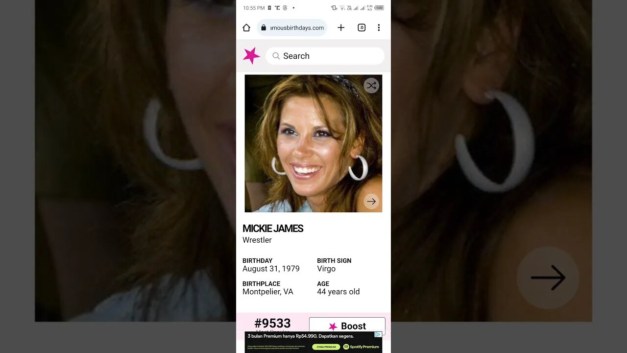 HAPPY 44 BIRTHDAY MICKIE JAMES Wrestler