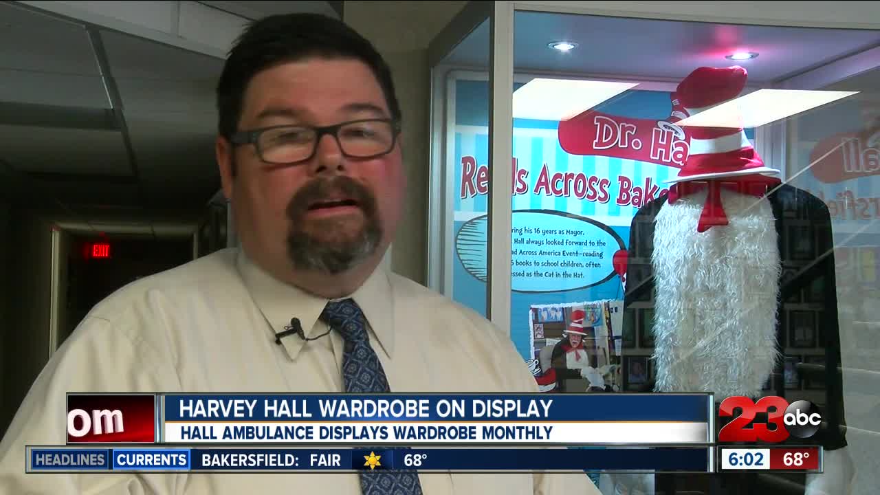 Harvey Hall's wardrobe on display at Hall Ambulance