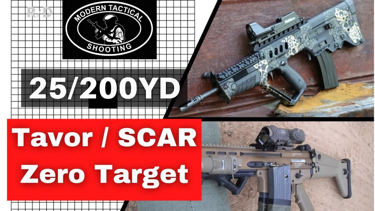 25-yard zero target for 200-yard point of aim point of impact Tavor SAR, X95 and SCAR in 5.56.