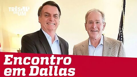 Em Dallas, Jair Bolsonaro se encontra com o ex-presidente norte-americano George W. Bush