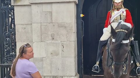 The horse took a swing at her #horseguardsparade