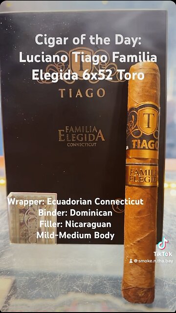 Luciano Cigars Tiago Familia Elegida 6x52 Toro #Short #Shorts #Cigars #Cigar #CigarOfTheDay