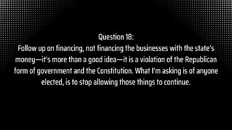 Special Districts: Questions 18- Financing Business with State