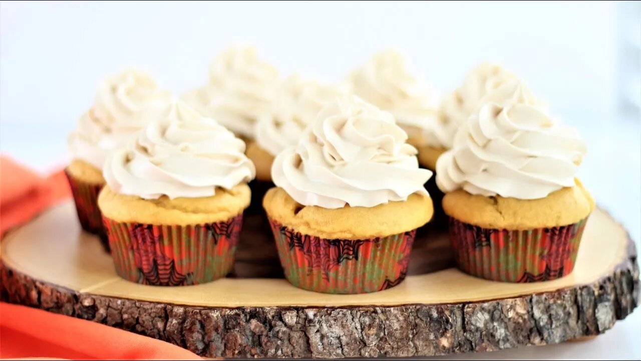 Gluten Free Pumpkin Cupcakes with Maple Swiss Meringue Buttercream