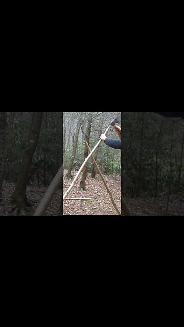 Building Survival Shelter in the Woods! Bushcraft Camp / Primitive Technology