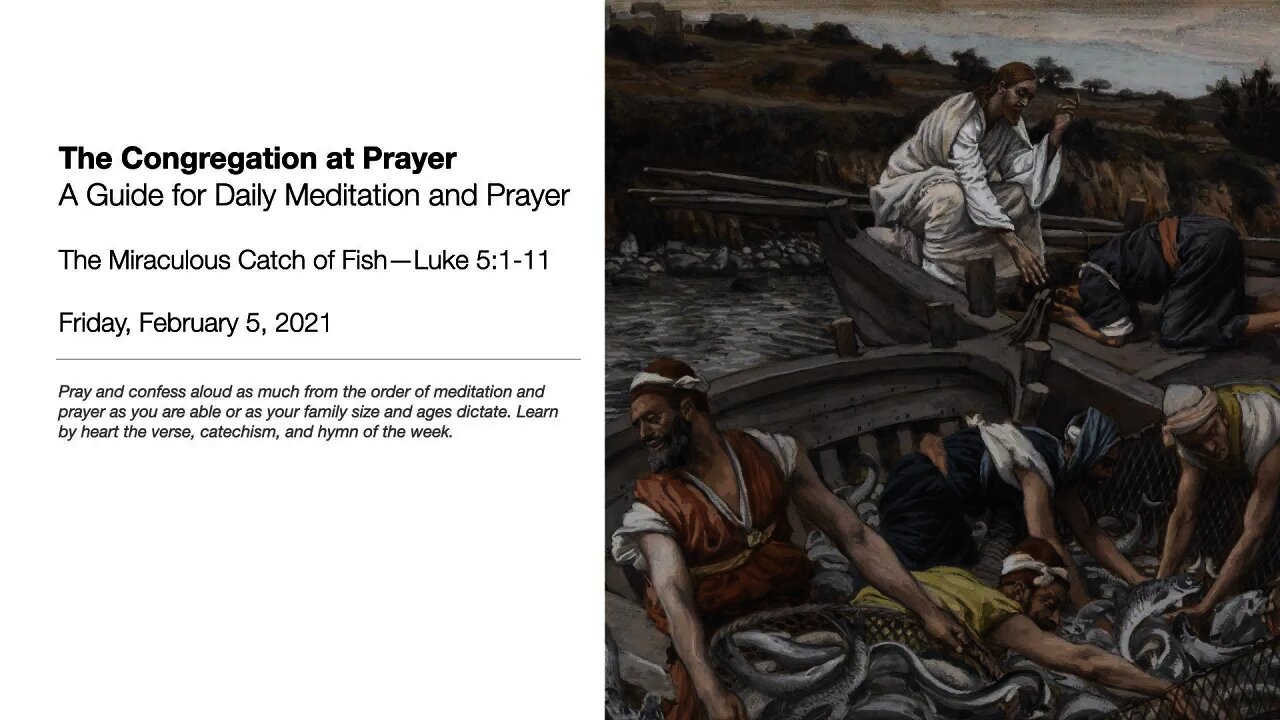 The Miraculous Catch of Fish—The Congregation at Prayer for February 5, 2021