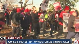 Workers protest for $15 minimum wage