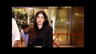 Janhvi Kapoor with her Father Boney Kapoor Spotted at Airport Departure | SpotboyE