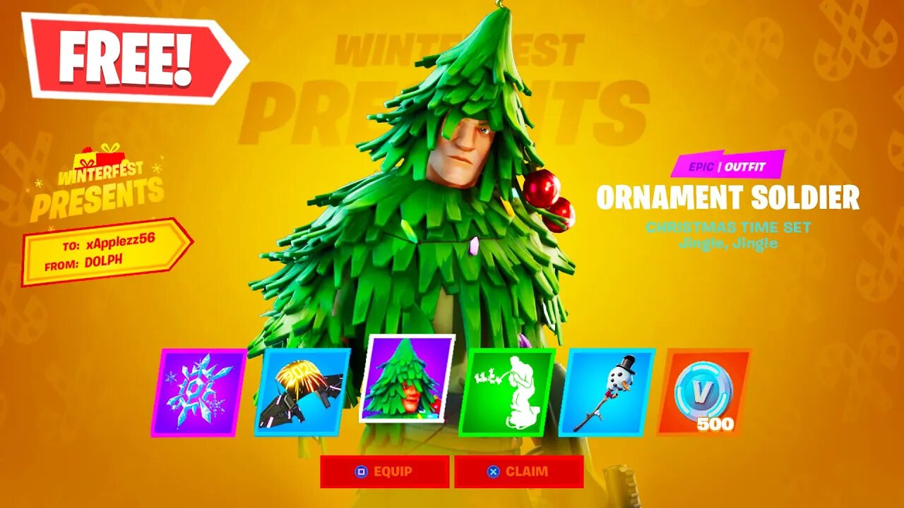 Opening EVERY Winterfest PRESENT In Fortnite... (Free Skins, Pickaxes & MORE!)