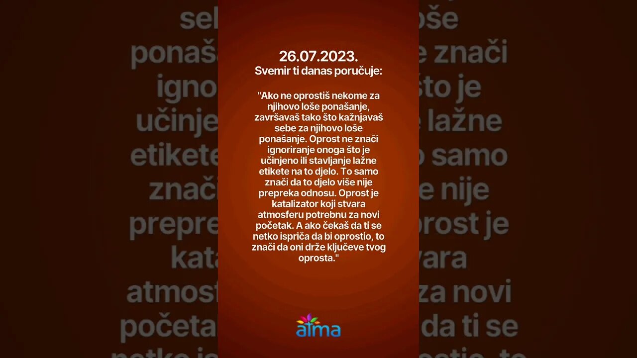 Poruka Svemira 26.07.2023