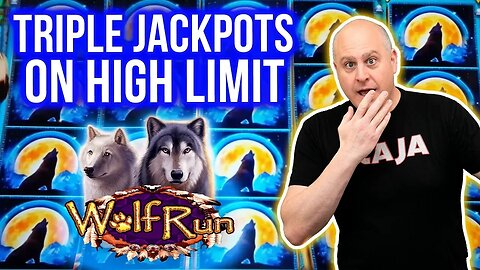 Triple Jackpots on High Limit Wolf Run!