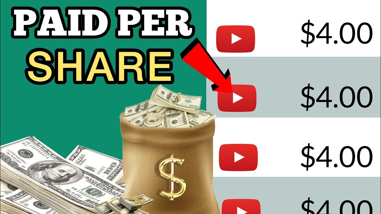 Get Paid $4.00 Every Time You Hit Share Button - Make Money Sharing Videos