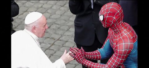 Spider-Man meets Pope Francis