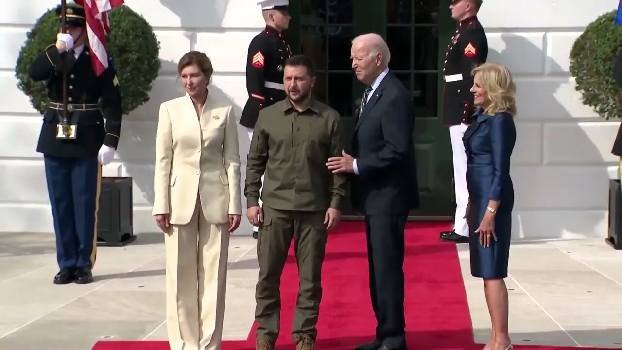 Biden Takes No Questions And Heads Right Back Inside After Greeting Ukrainian President Zelenskyy