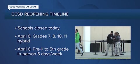 Middle and high school students returning to classrooms in Clark County on April 6