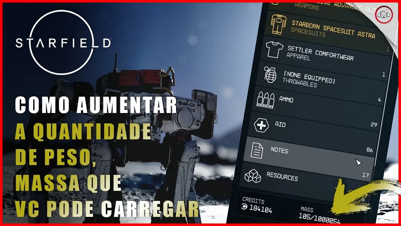 Starfield, Como aumentar a quantidade de peso, massa que vc pode levar | Super-Dica