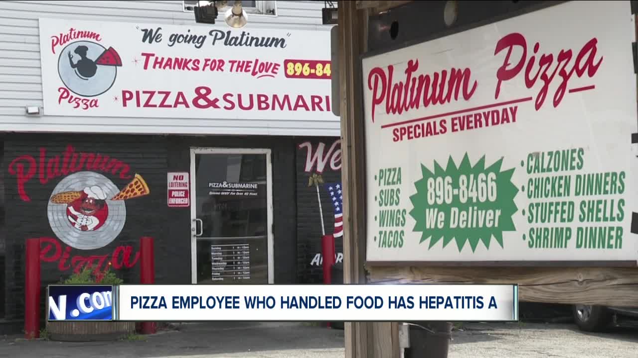 Confirmed case of Hepatitis A in Platinum Pizza employee, vaccines to be made available to patrons