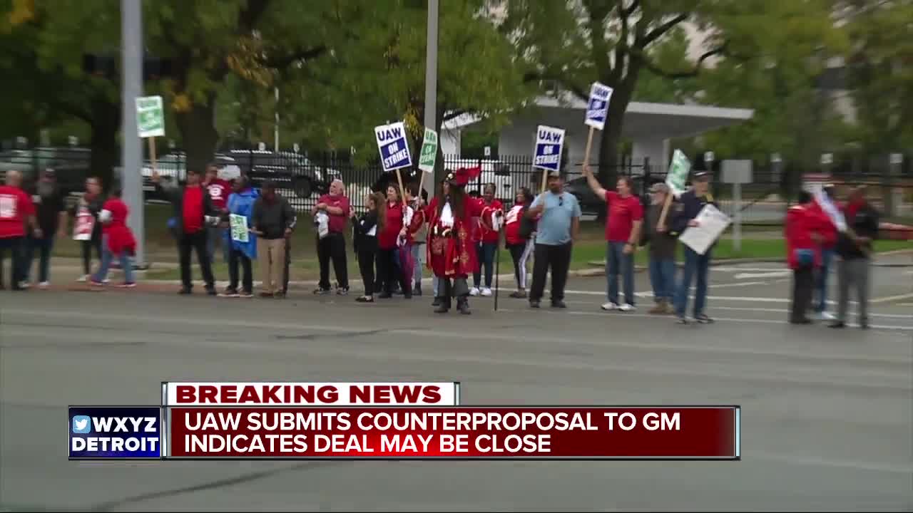 UAW submits counterproposal to GM, indicates deal may be close