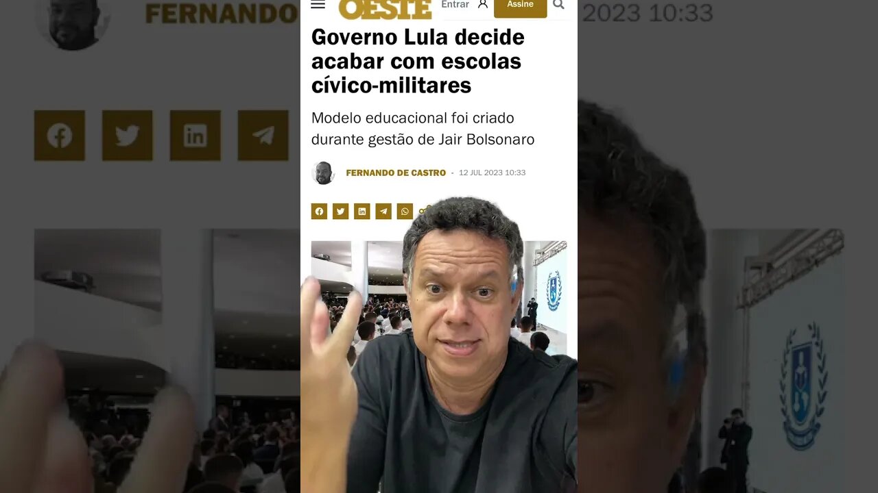 Governo Lula vai acabar com as escolas Cívicos-militares; uma desgraça para o Brasil 🇧🇷 #shorts