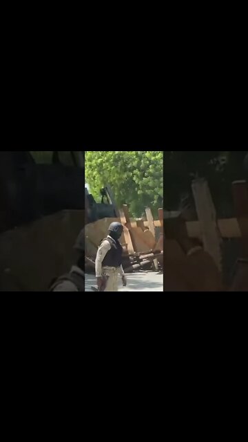 Picking up barricades in Haiti