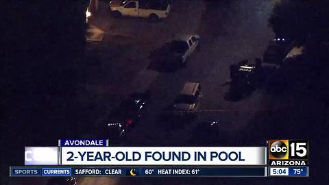 Avondale toddler pulled from pool