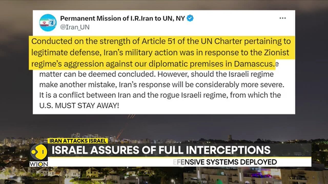 Iran attacks Israel: Iran warns of escalation if Israel retaliates, cites Article 51 of UN |