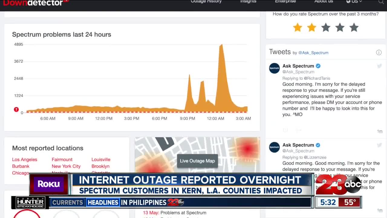 Internet outage reported overnight