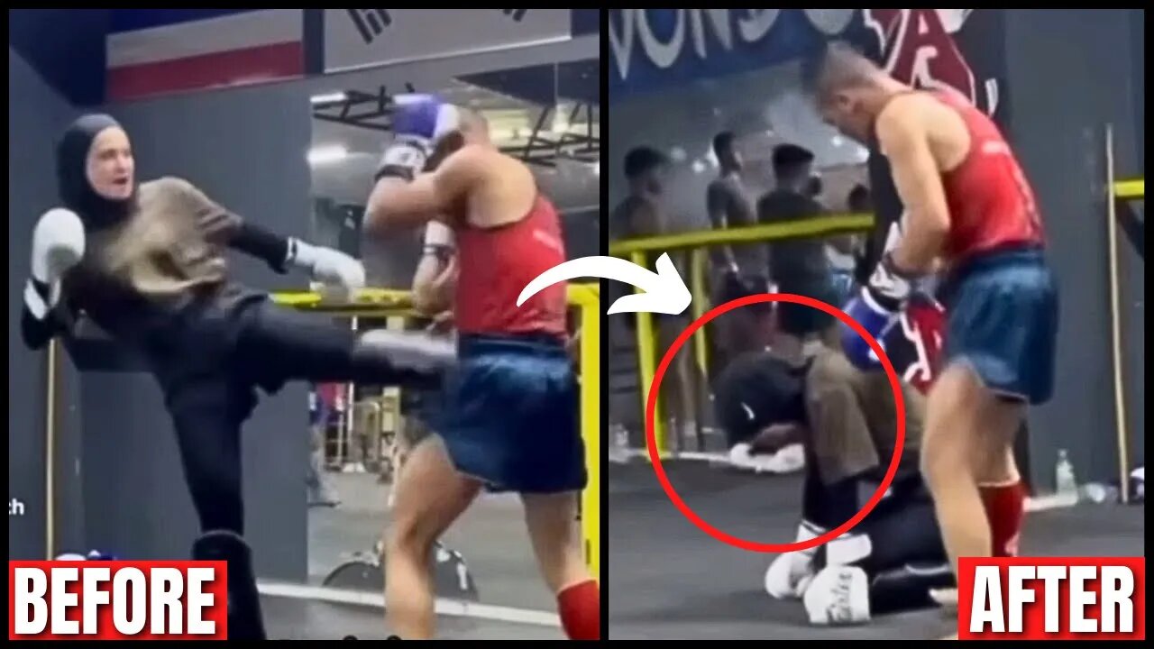 Woman Thinks She Can Beat Up MEN!