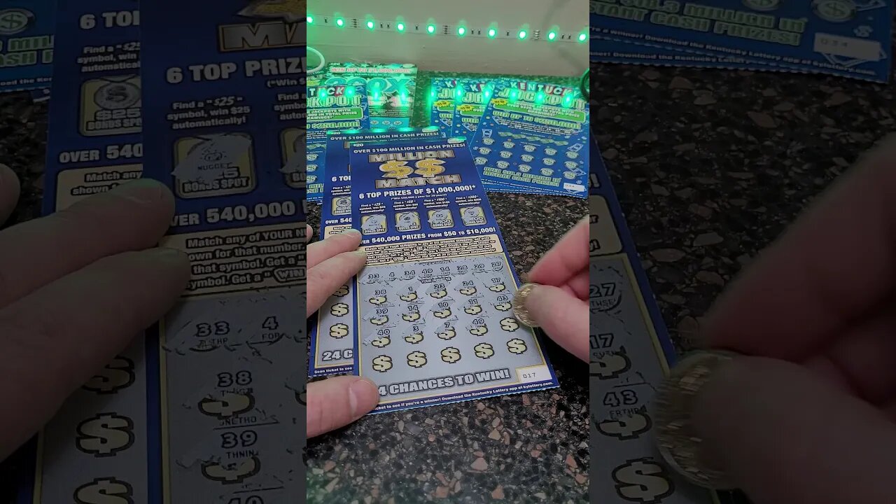 BIG Winning Lottery Ticket Scratch Off Million Match!!