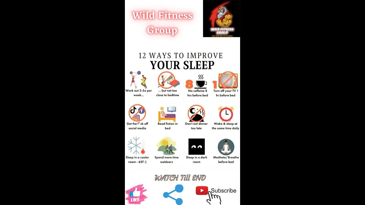 🔥12 ways to improve your sleep🔥#fitness🔥#wildfitnessgroup🔥#shorts🔥