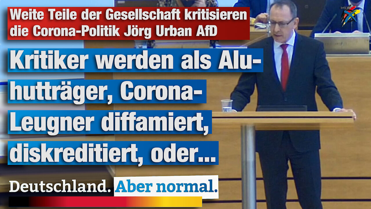 Weite Teile der Gesellschaft kritisieren die Corona-Politik Jörg Urban AfD