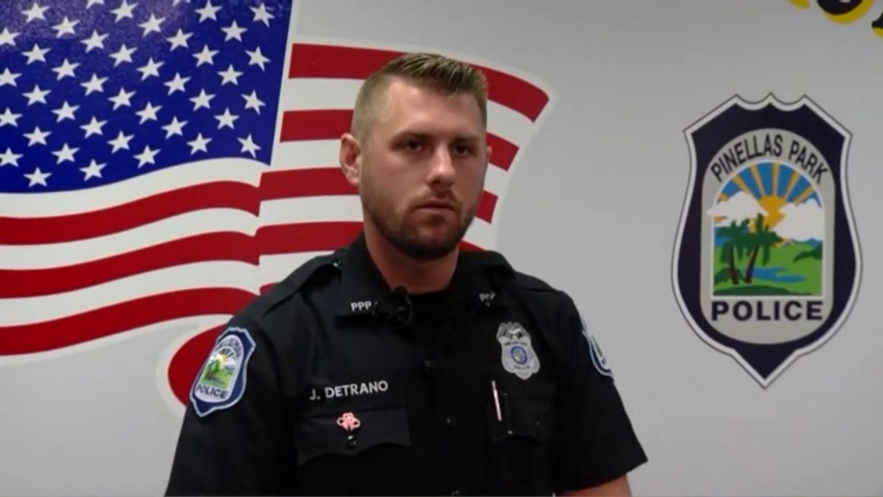 Press Conference: Pinellas Park PD officer saves man from fire
