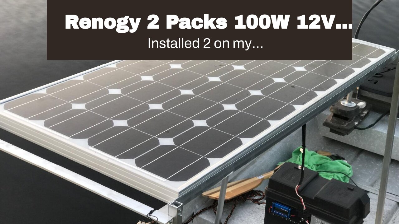 Renogy 2 Packs 100W 12V Monocrystalline Solar Panel, Compact Design 42.2 X 19.6 X 1.38in, High...