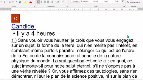 Réponse à Candide sur terre plate