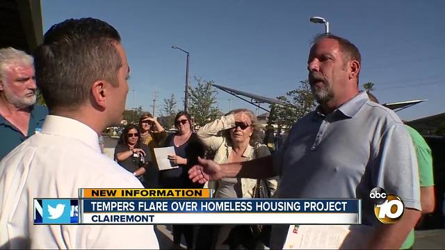 Tempers flare over homeless housing project