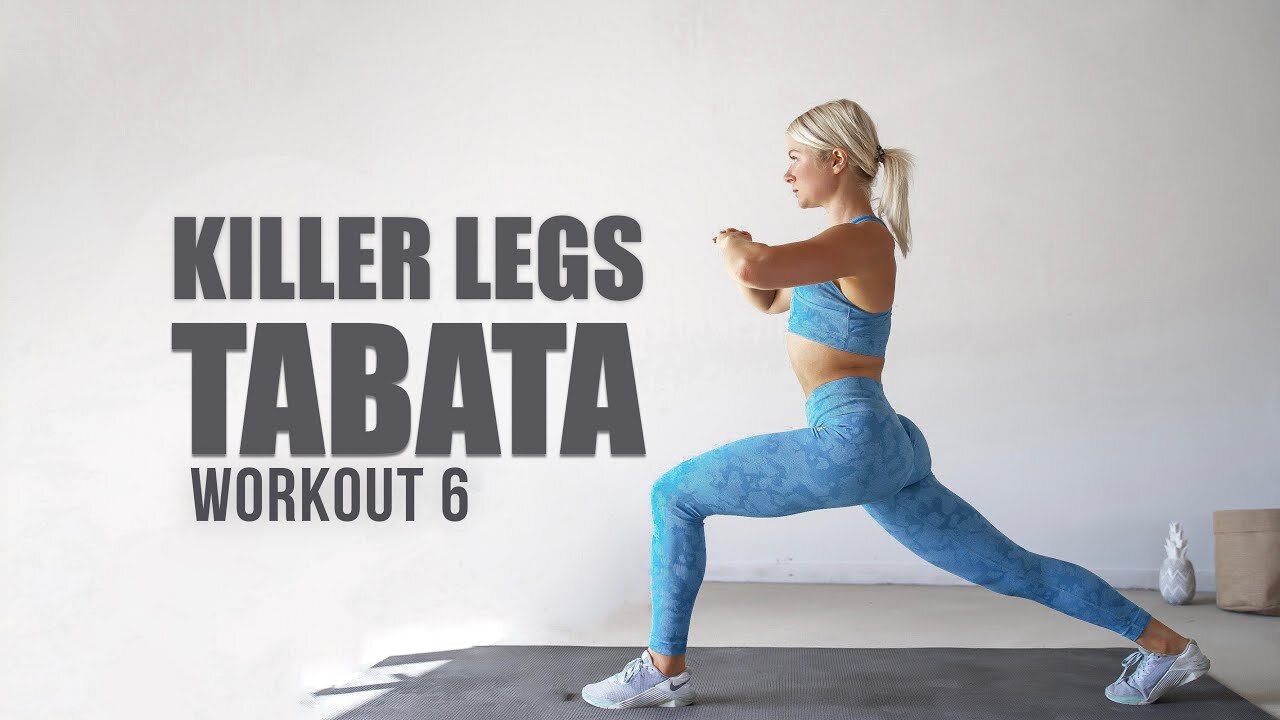 20 MIN KILLER LEG WORKOUT - DAY 6 Tabata - Get strong, burn Calories HIIT with weights, dumbbells