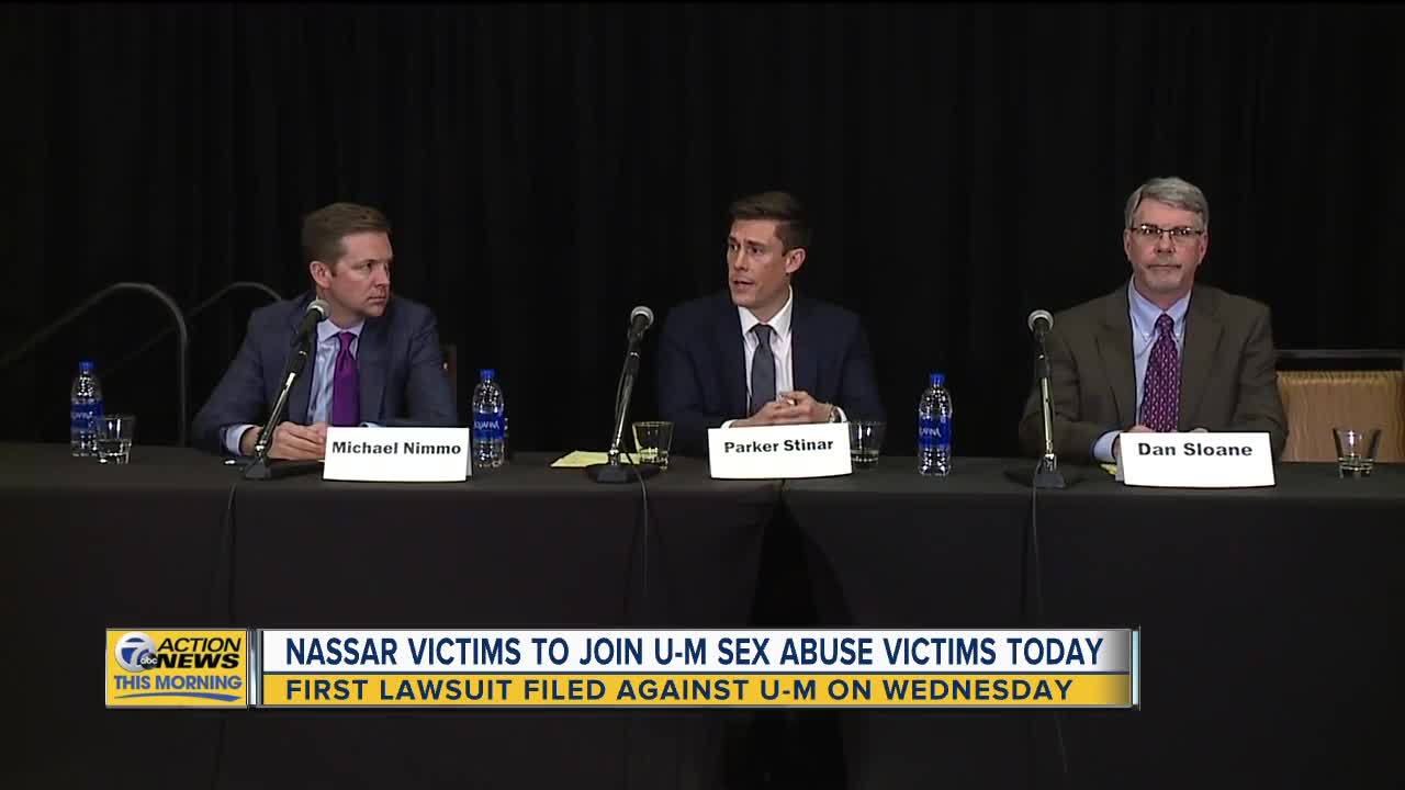 Nassar victims join U-M sex abuse victims Thursday