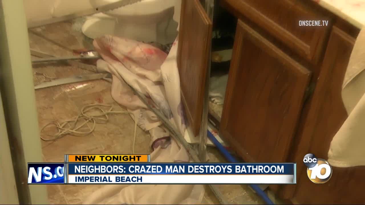 Crazed man destroys Imperial Beach bathroom