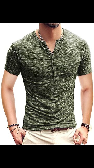 KUYIGO Mens Casual Slim Fit Basic Henley Long/Short Sleeve Fashion Lightweight Fashion T-Shirt