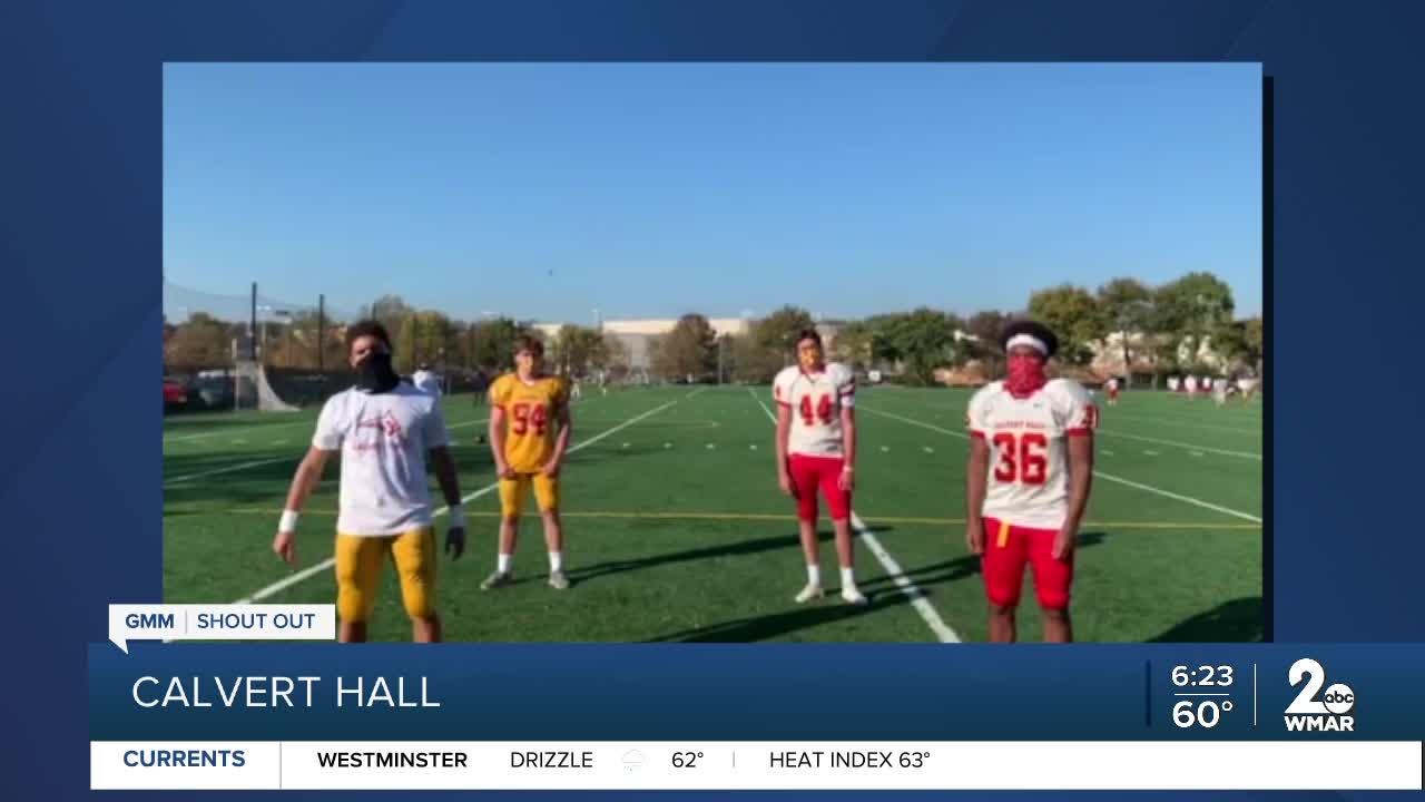 The Calvert Hall College High School Football team says Good Morning Maryland