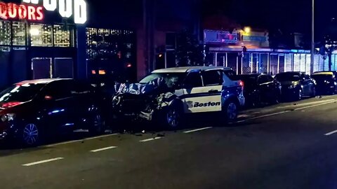 Boston police involved in a serious accident on Columbia Road