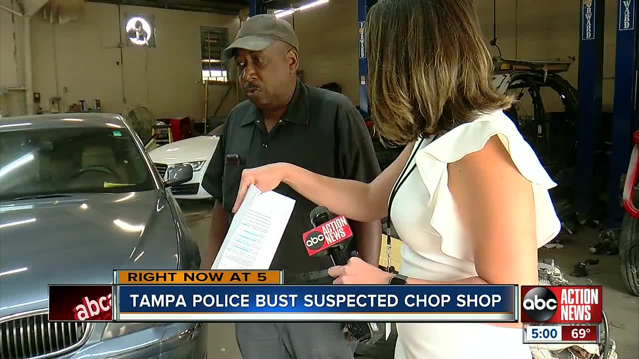 Tampa Police busts repair shop owner for running stolen car chop shop