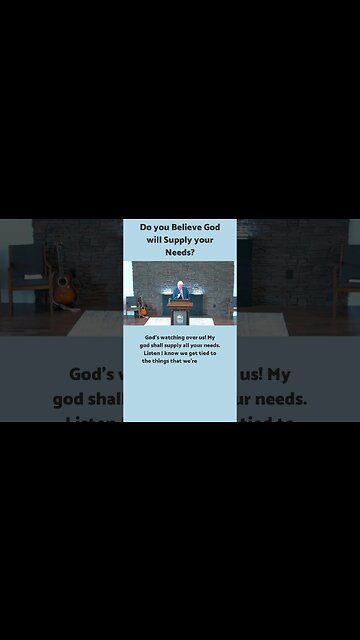 Do you Believe God will Supply your Needs?