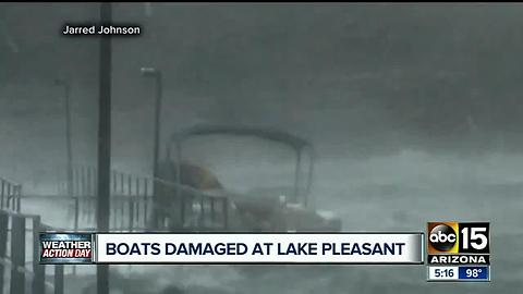 Storm rolls through Lake Pleasant damaging dock, boats