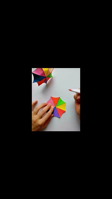 Kids Origami umbrella craft ￼