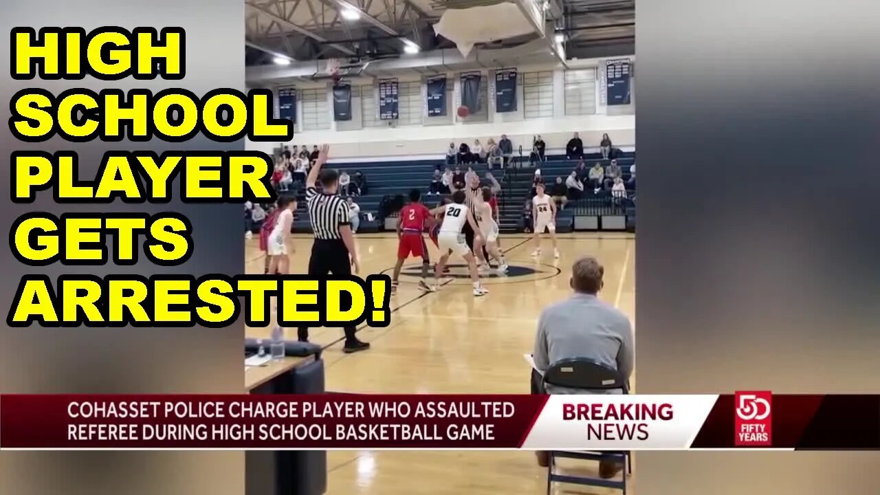 High School Basketball player gets ARRESTED for SUCKER PUNCHING and BEATING UP ref during game!