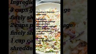 DAILY RECIPE: Grandma’s Coleslaw a sugar free tasty alternative! Subscribe for more! #love #chef