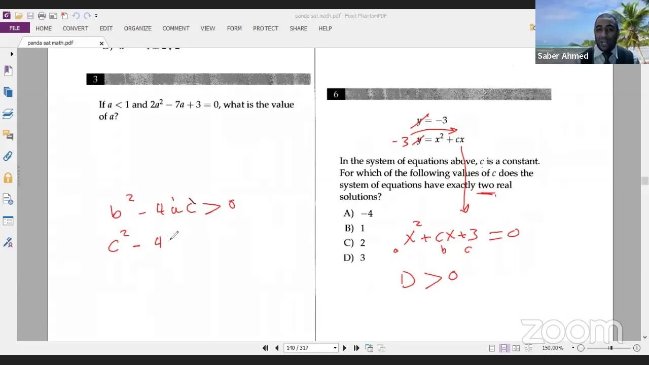 Class 2: Quadratic Functions (SAT -EST- ACT)