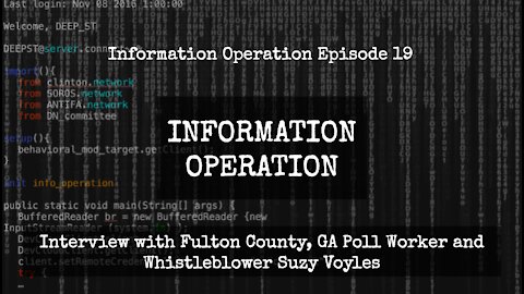 IO Episode 19 - Interview With Fulton County, GA Poll Worker And Whistleblower Suzy Voyles